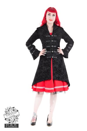 Black Flocked Tattoo Coat